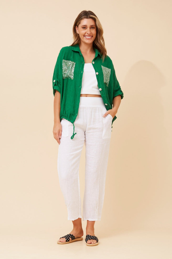 NOLENE SEQUIN LINEN SHIRT